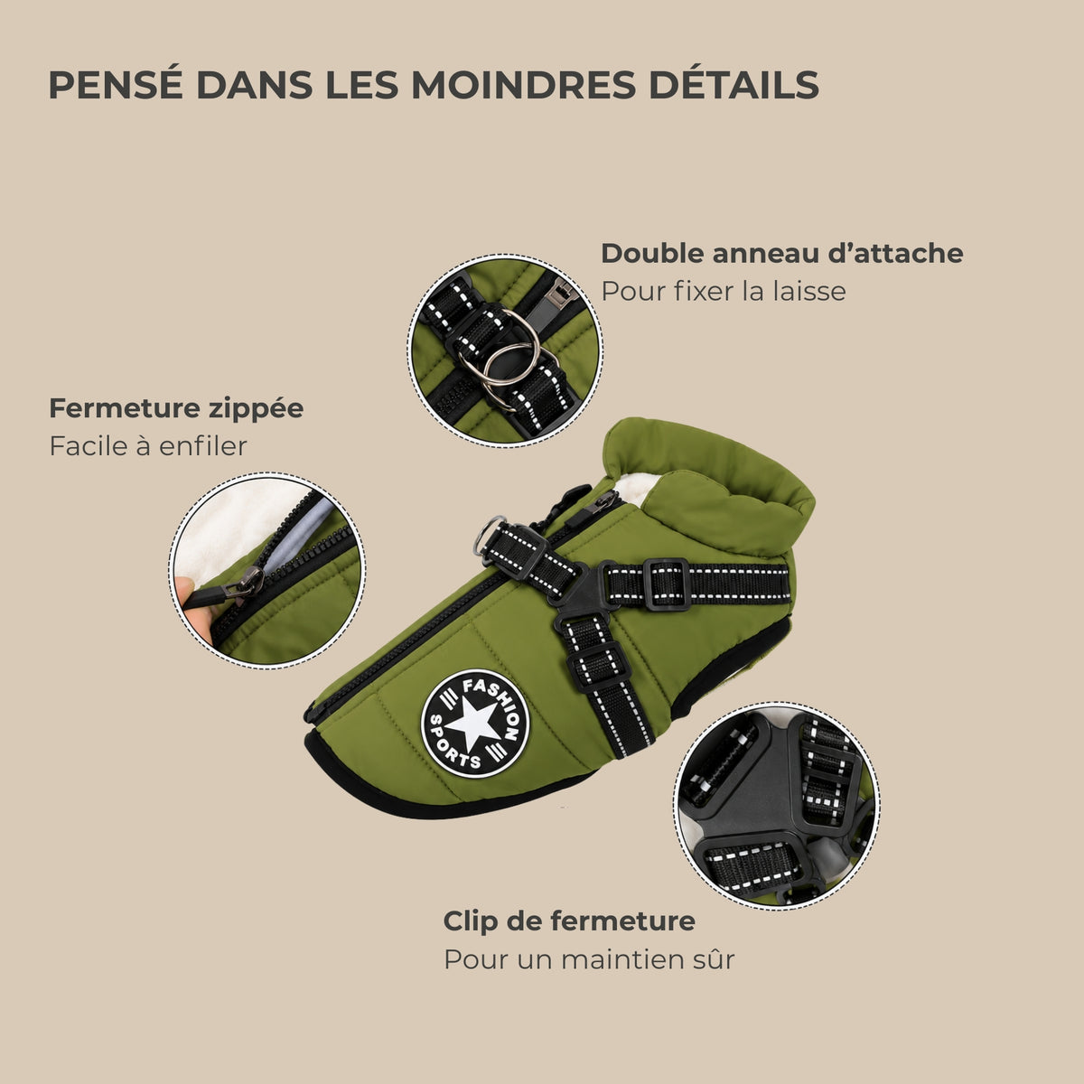 Manteau d’hiver pour petit chien TouVa
